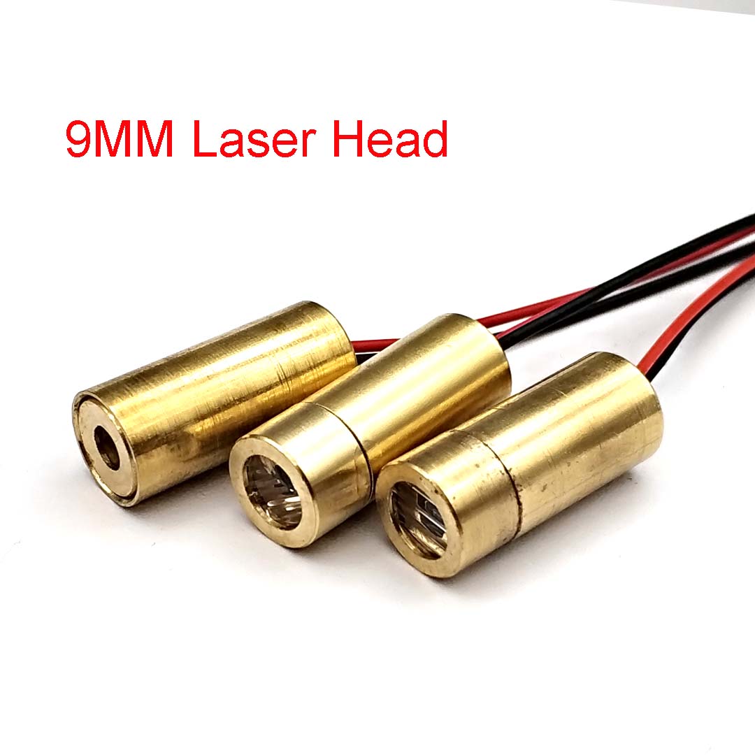 Diode Laser Module - 650nm หัวเลเซอร์ไดโอดแบบกากบาทเลเซอร์9มม. 3V 50mW หัวทองแดงสีแดง5mW
