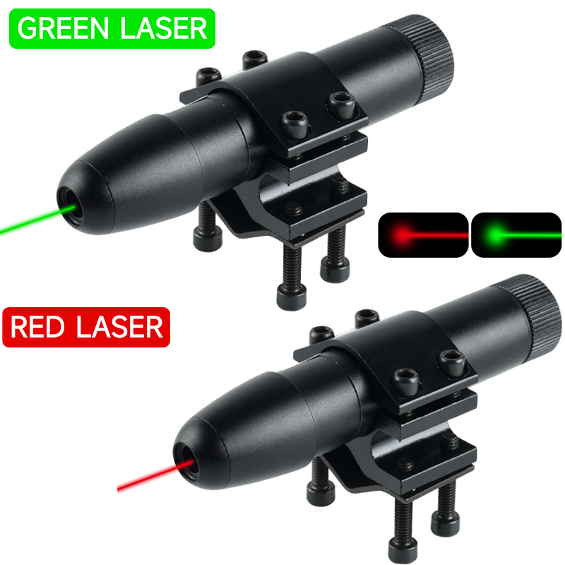 Industrial Green Laser - กล้องเล็งเลเซอร์จุดแดงเขียวแบบยุทธวิธี ปรับได้ ใช้สำหรับล่าสัตว์ พร้อมตัวปรับเทียบ สำหรับราง Picatinny