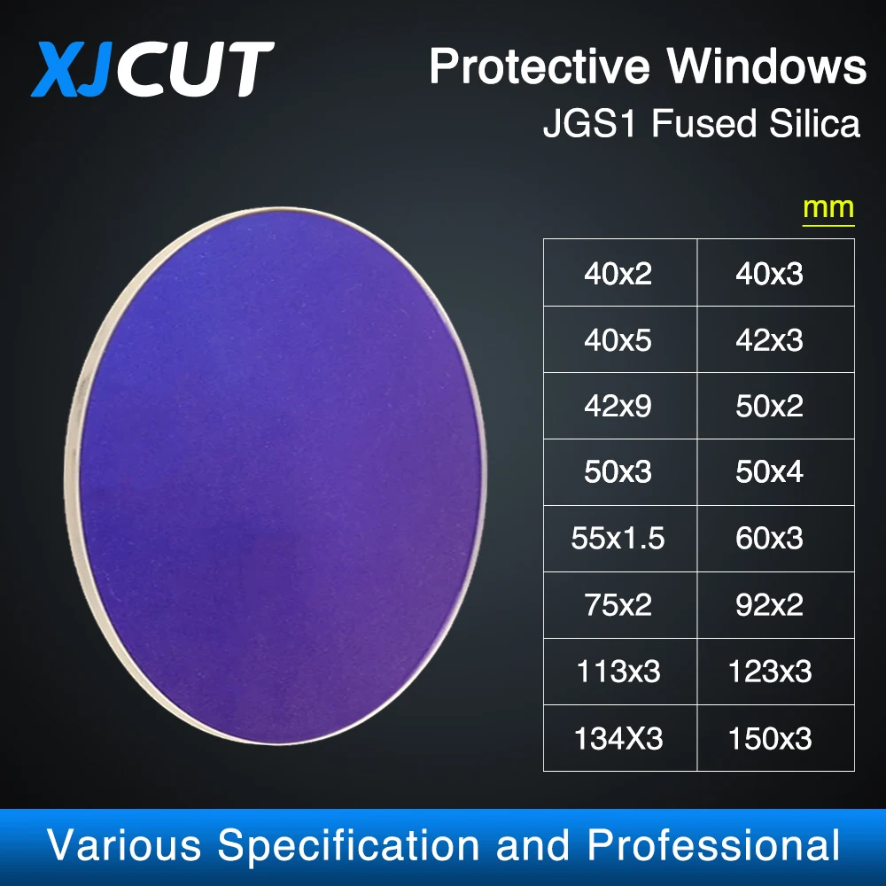 Industrial Laser Head - XJCUT ไฟเบอร์เลเซอร์ป้องกัน Windows 50x2 55x1.5 96x3