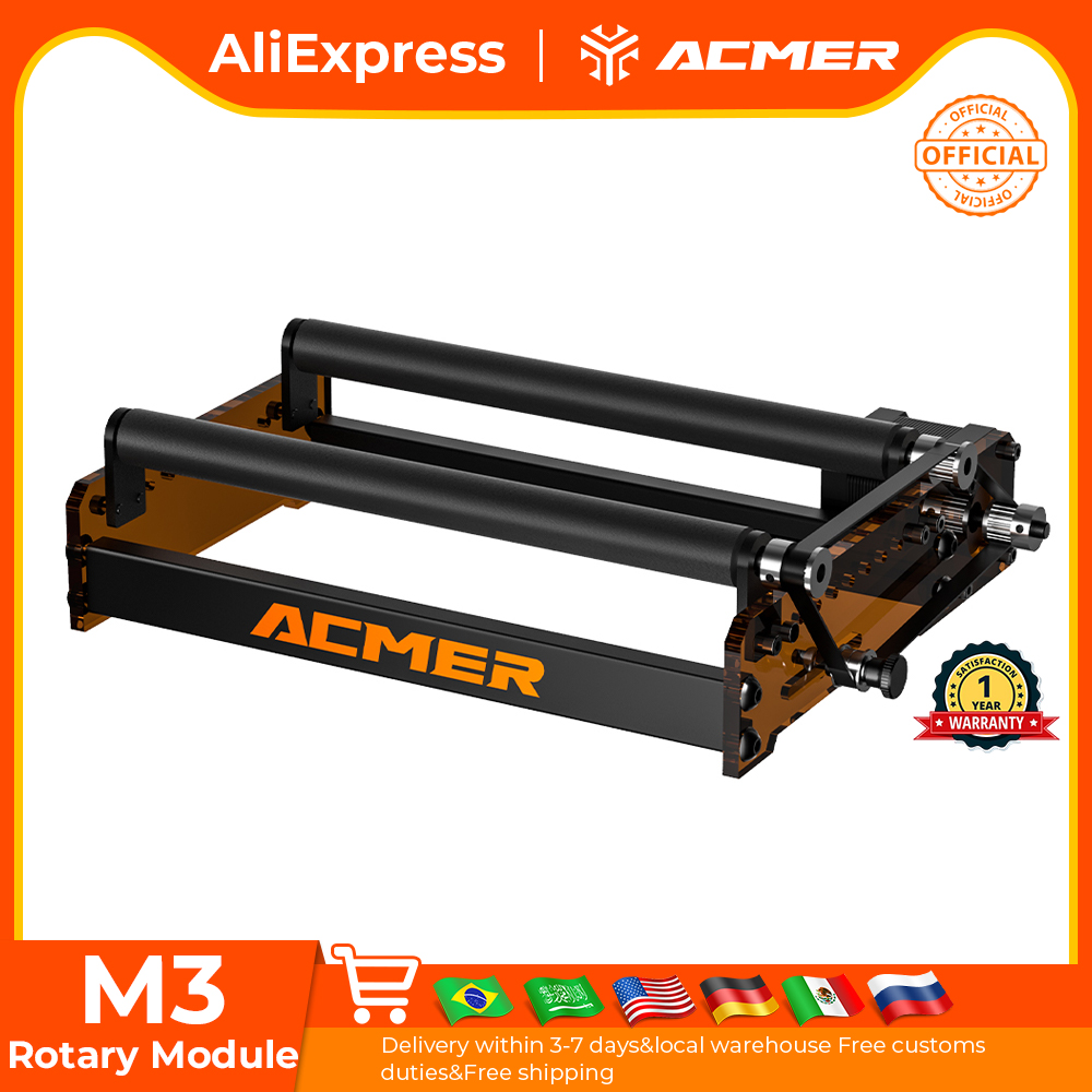 Fiber Laser Cutting Machine - ACMER M3 เลเซอร์โรตารีลูกกลิ้ง 360 ° ลูกกลิ้งโรตารีแกน