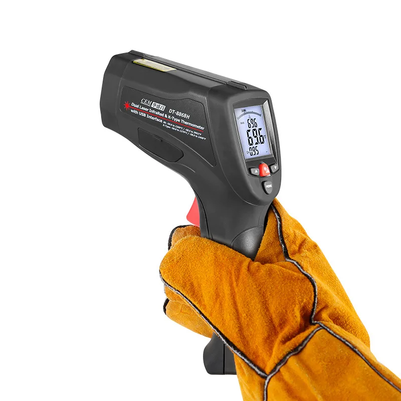 Industrial Laser Brands - พรีเมี่ยม DT-8868H เครื่องวัดอุณหภูมิอินฟราเรดแบบมืออาชีพ ยี่ห้อ CEM เลเซอร์คู่