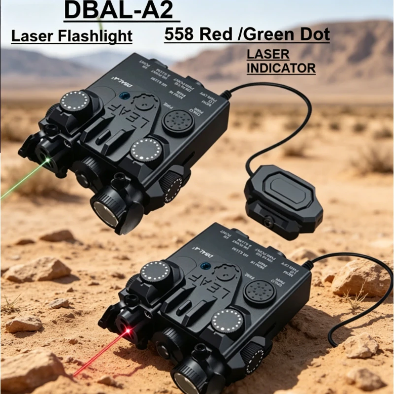Industrial Green Laser - ตัวชี้เป้าแบบพกพา DBAL-A2, เลเซอร์สีแดงและสีเขียวคู่, ไฟฉาย LED สีขาวสำหรับรางขนาด